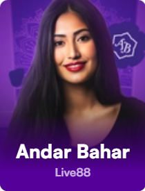 Game icon for Andar Bahar featuring a woman holding a playing card